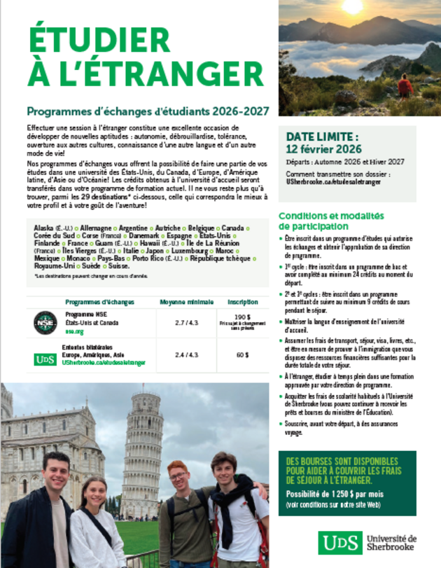 Feuillet échange étudiant 26-27