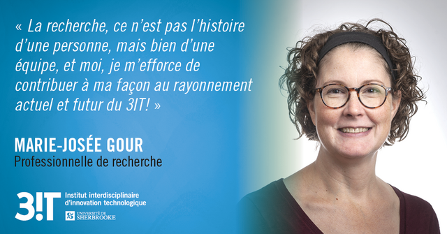 Citation de Marie-Josée Gour suivi de sa photo portrait