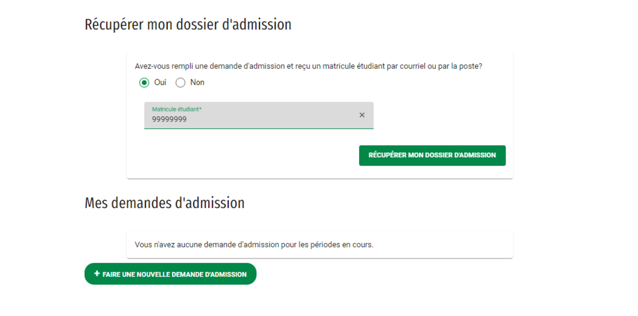 récupérer son dossier avec son matricule