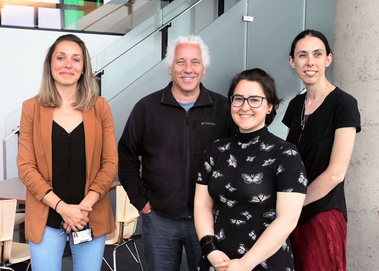 Valérie Moffatt, Marie-Anne Caron, Adèle Morvannou (professeure) et Pascal Schneeberger (coordonnateur). 