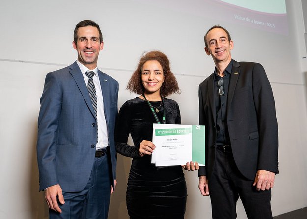 M. Alexandre Goulet, directeur du développement de la Faculté de génie, Mme Marzieh Nodeh et Pr Jean Proulx, doyen