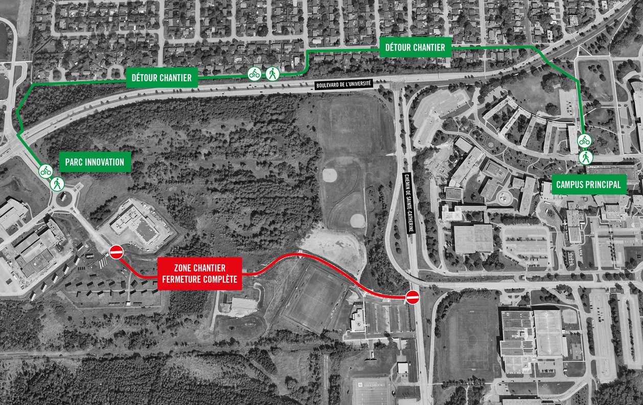 Plan des détours chantier piste multifonctionnelle