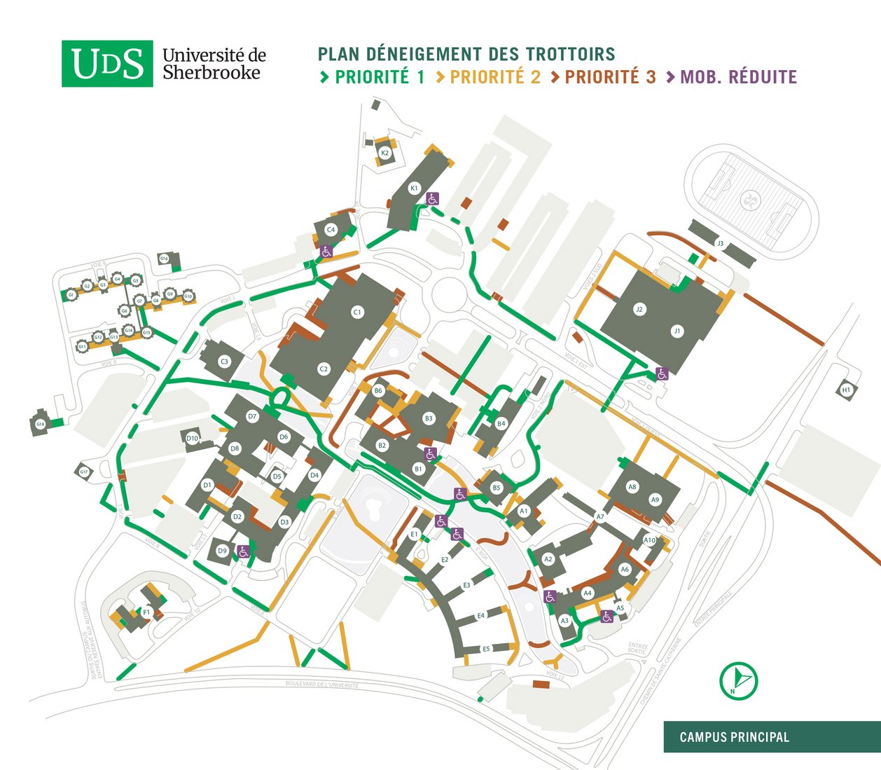 Plan de toutes les priorités de déneigement