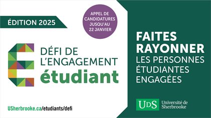 Visuel annonçant le Défi de l'engagement étudiant 