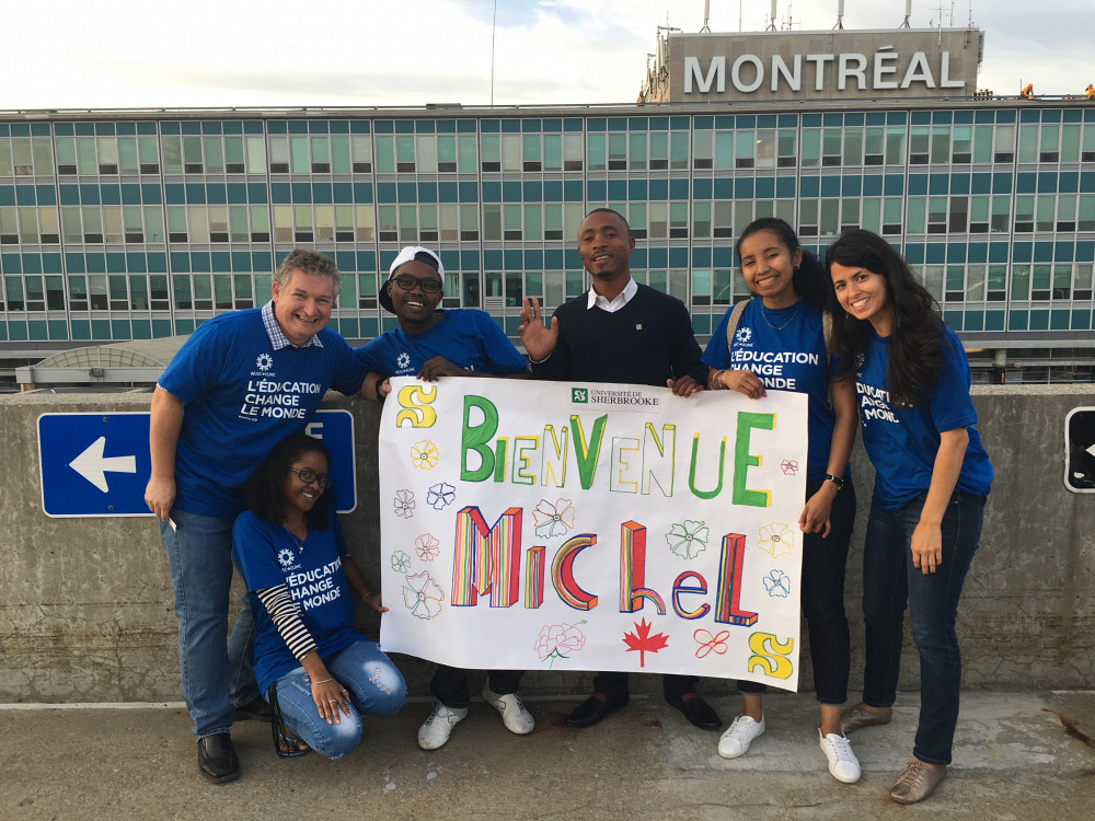 Quelques membres du comité EUMC-UdeS. Sur la photo, de gauche à droite. Luc Pinard, Thiana Marina Bine Anicette, Jean-Marie Nduwayo, Michel Lwamba, Martina Rehala, Tatiane Kelly Tomaz Da Silva.