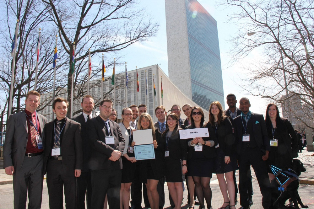 La délégation 2014 de l'Université de Sherbrooke au National Model United Nations, la plus grande simulation au monde des travaux de l’Organisation des Nations Unies.