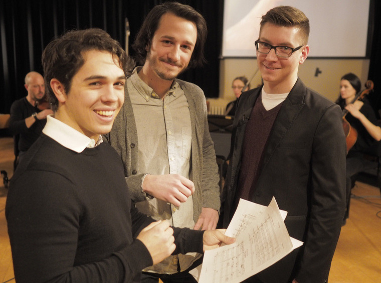 Maxime Fortin, Robin Girard et Samuel DesrosiersFinissants au baccalauréat en composition et musique à l’image