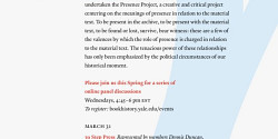 <em>Presence Project </em>﻿du Yale Program in Book History