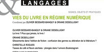 Numéro « Vies du livre en régime numérique » de la revue <em>Communication & langages </em>