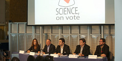 <em></em><em></em><em></em><em></em>5 candidats partagent leur point de vue au débat <em>Science, on vote</em>