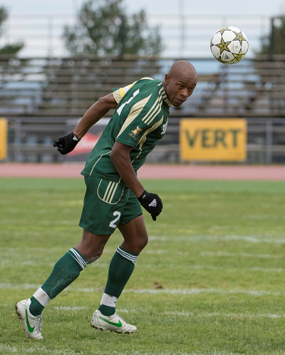 Le défenseur Kalambayi Junias N'Goyi a disputé sa dernière partie à titre de porte-couleurs du Vert & Or dans une défaite de 2 à 1 en demi-finale du circuit de soccer universitaire intérieur, dimanche à Lévis.