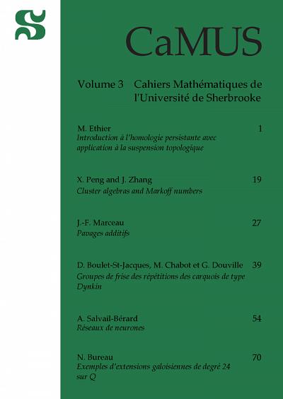 Cahiers mathématiques de l'Université de Sherbrooke (CaMUS), volume 3, 2012