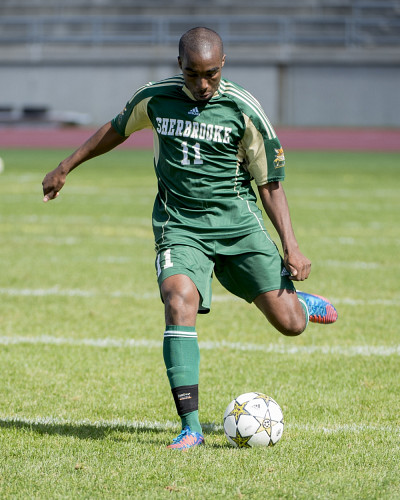 Djibi Diao a marqué un but du Vert & Or en plus d'être à l'origine du deuxième, dimanche après-midi dans une victoire de 2 à 0 face aux Citadins de l'UQAM.