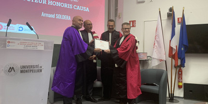 Le doyen de la Faculté des sciences P<sup>r</sup> Armand Soldera reçoit un doctorat <em>honoris causa</em> de l’Université de Montpellier