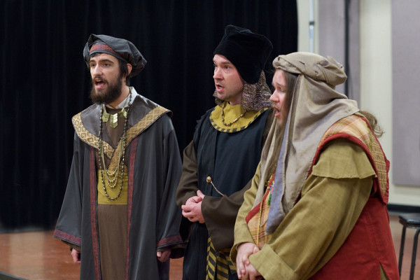 Les Rois mages Melchior (Étienne Isabel), Balthazar (Cormac Eby) et Kaspar (Jean-Luc Poulin)