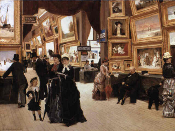 Édouard Joseph Dantan (1848-1897) a représenté la muséographie du 19e siècle dans son oeuvre Un coin du salon en 1880.