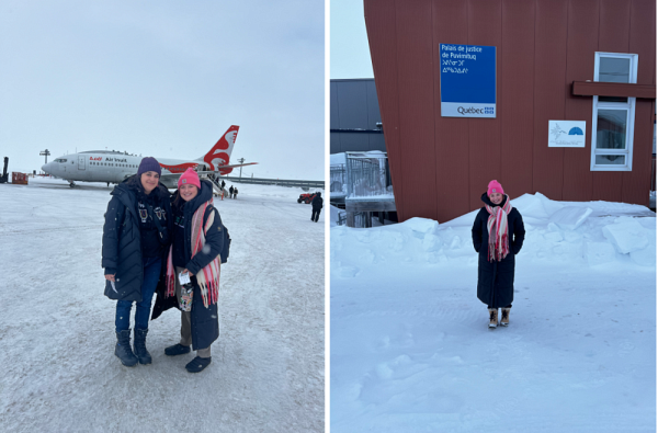 L’étudiante Eve Bourgoin au Palais de justice de Puvirnituq.