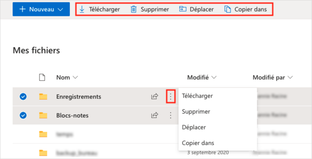 Gestion des fichiers OneDrive