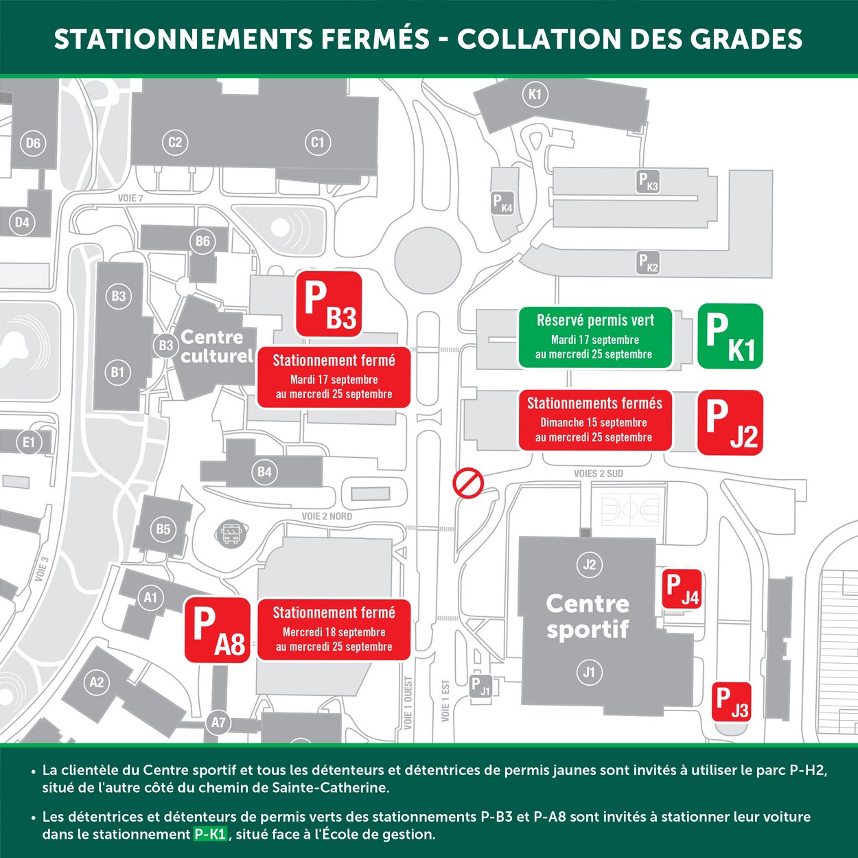 Visuel stationnements fermés